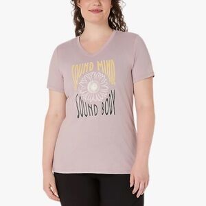 Asics Women's SS Tee in Light Purple with Flower Graphic Size Small NWT